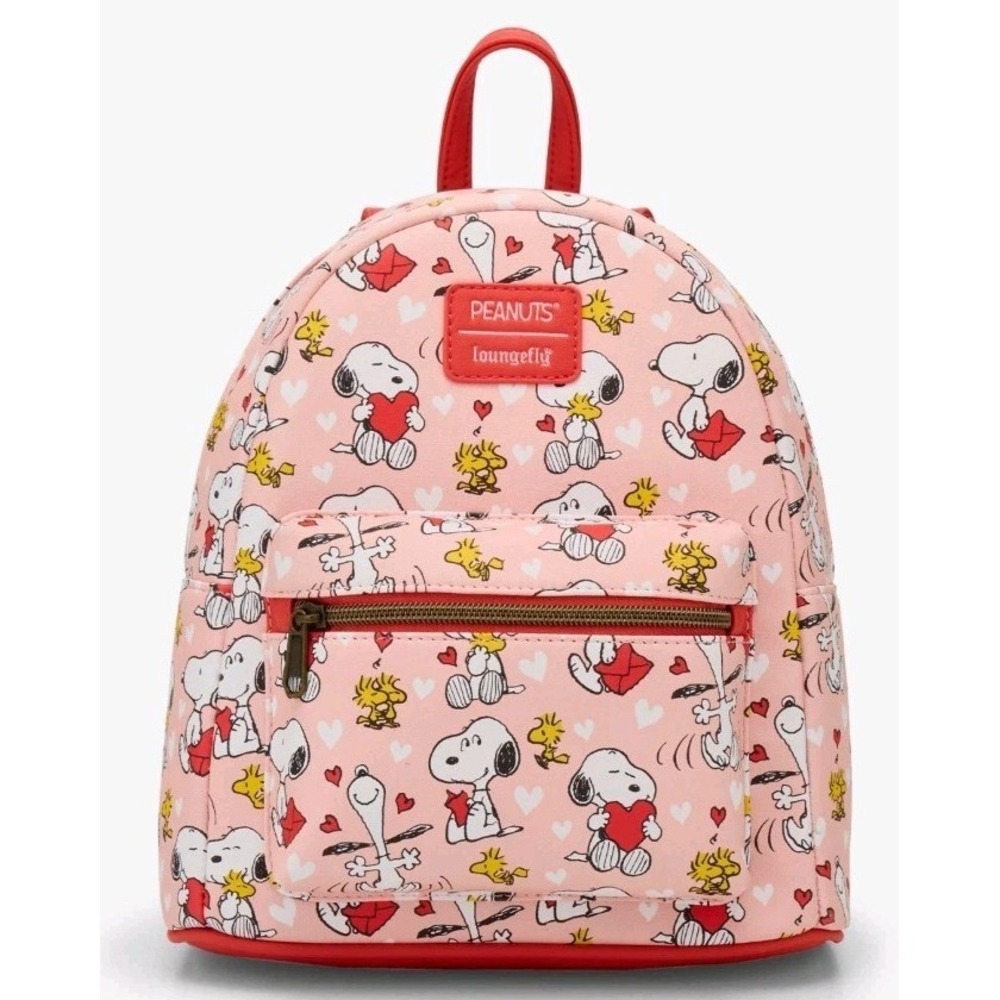 NWT Loungefly Peanuts Snoopy & Woodstock Valentine's Day Hearts Mini Backpack‎